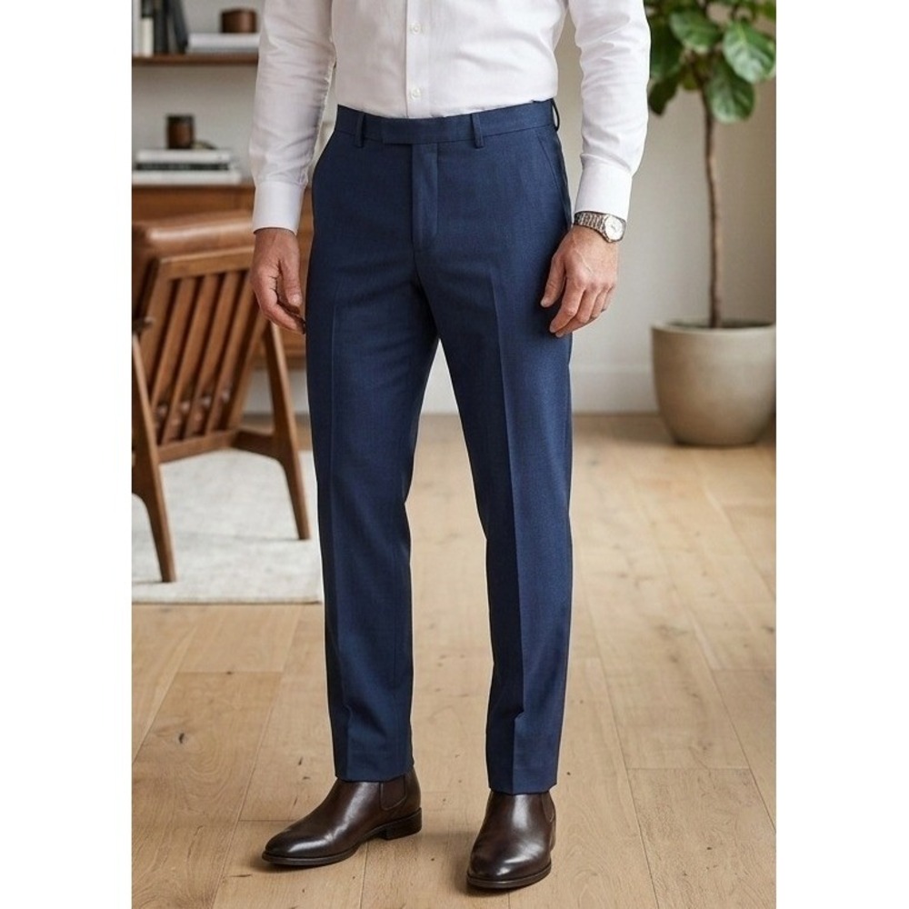 Perry Ellis Portfolio Men's Modern Fit Dress Pants 36x32 Navy‎ Blue Non-Iron NWT